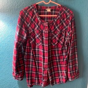 Classic plaid flannel, great condition, size large